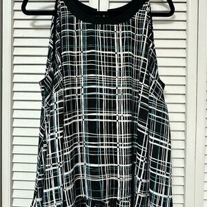 Black and White Plaid Women's Top